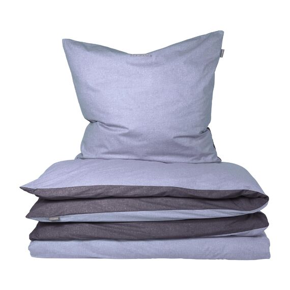 Schiesser Bettwäscheset Doubleface | Renforcé | 2-teilig | Zweifarbig | 100 % Baumwolle | Oeko-Tex® Made in Green Zertifiziert | Reißverschluss | 135x200cm + 80x80cm | Blau