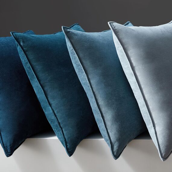 Topfinel Kissenbezug 45x45 4er Set blau Samt Farbverlauf Kissenbezüge Kissenhülle sofakissen dekokissen Zierkissen Bezug deko für Sofa Schlafzimmer Wohnzimmer Balkon flauschig