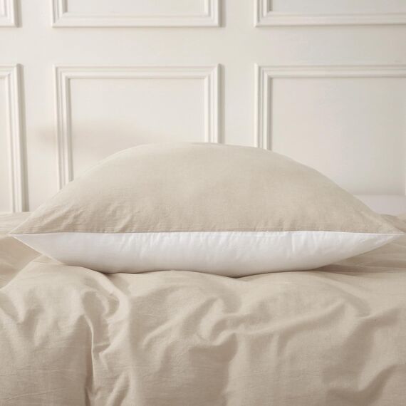 MILDLY Kissenbezug 80x80 Baumwolle Kamel Beige, Kissenbezüge 2 Teilig mit Reißverschluss, Ähnliche Textur wie Stone Washed Leinen, ÖkoTex Zertifiziert, Weich und Bequem