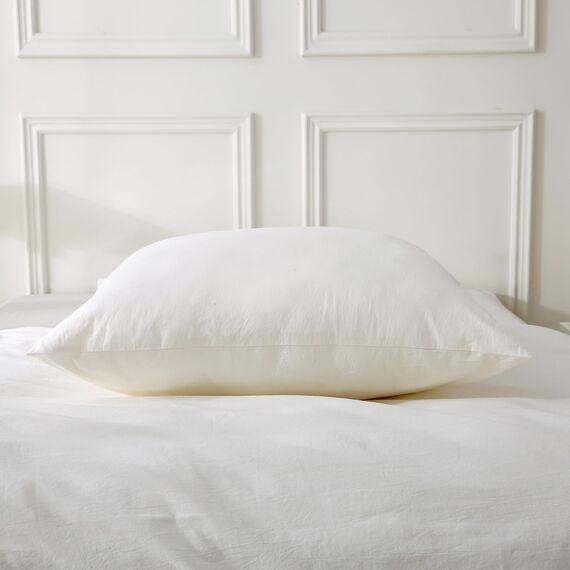 MILDLY Kissenbezug 80x80 Baumwolle Milky White, Kissenbezüge 2 Teilig mit Reißverschluss, Ähnliche Textur wie Stone Washed Leinen, ÖkoTex Zertifiziert, Weich und Bequem