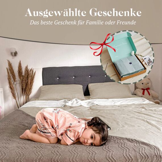 MILDLY Bettwäsche 135x200 Baumwolle, Bettwäsche-Sets Aprikose 4 Teilig mit Reißverschluss Ähnliche Textur wie Stone Washed Leinen und Enthält 2 Bettbezug und 2 Kissenbezug 80x80