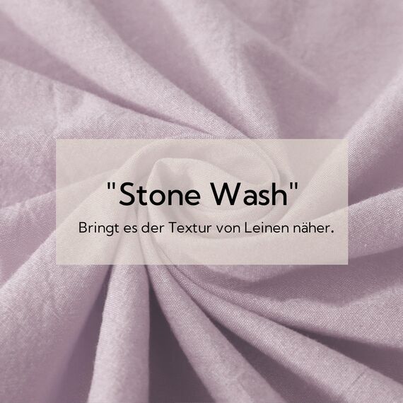 MILDLY Bettwäsche 220x240 Baumwolle, Bettwäsche-Sets Pastelllila 3 Teilig mit Reißverschluss Ähnliche Textur wie Stone Washed Leinen und Enthält 1 Bettbezug und 2 Kissenbezug 80x80