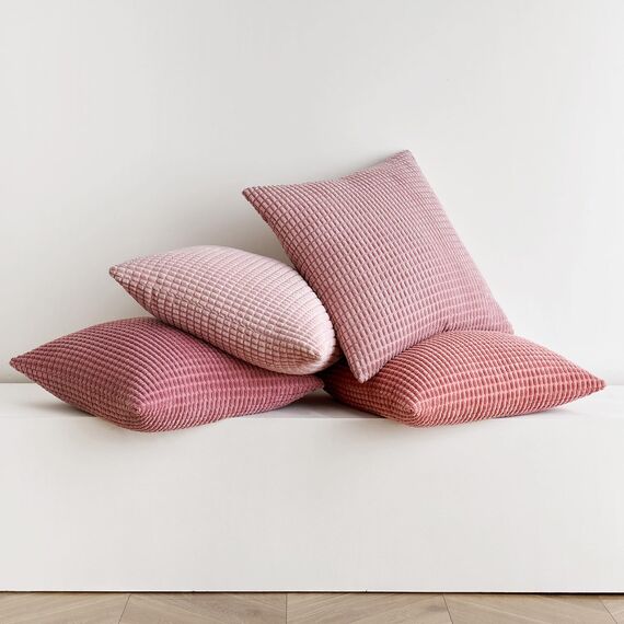 MIULEE 4er Set Kissenbezug Kissen Dekorative Kissenbezüge Kordsamt Sofakissen Dekokissen Kopfkissenbezug Couchkissen Deko Bezug für Sofa Couch Wohnzimmer Schlafzimmer Büro 40x40cm Rosa Serie