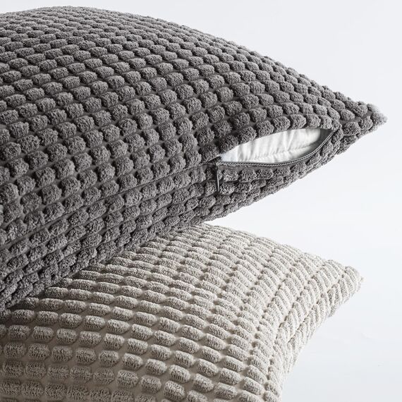 MIULEE 4er Set Kissenbezug Kissen Dekorative Kissenbezüge Kordsamt Sofakissen Dekokissen Kopfkissenbezug Couchkissen Deko Bezug für Sofa Couch Wohnzimmer Schlafzimmer Büro 30x50cm Graue Serie