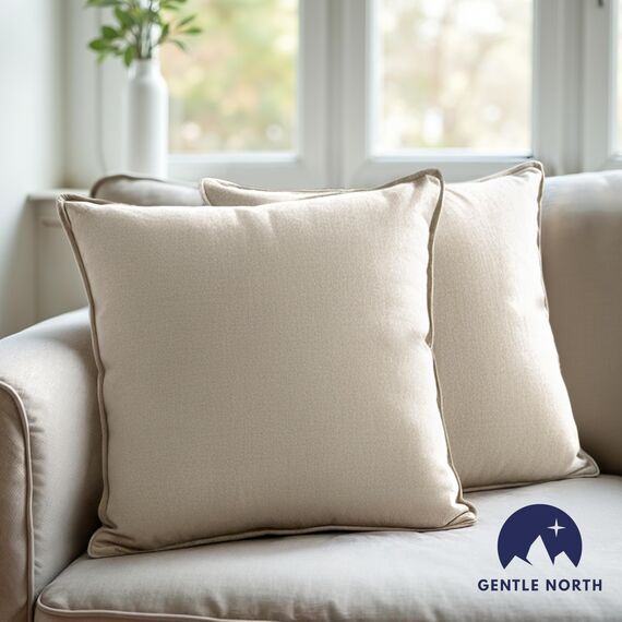 Gentle North Kopfkissen (30x50 cm groß) - 2er Set Kissen für Bett und als Dekokissen - Mit Reißverschluss für Füllung - Sofakissen - Zierkissen für Couch und Sofa - Ökotex - Waschbar bis 60° - Weiß