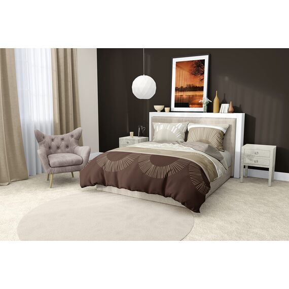 DILIOS Premium Bettwäsche 135x200 – 100% Baumwolle, ÖKO-TEX Zertifiziert, Renforcé, Atmungsaktiv & Antiallergisch, mit Reißverschluss, 2teilig – Bettbezug + Kissenbezug 80x80, Hellbraun, Braun