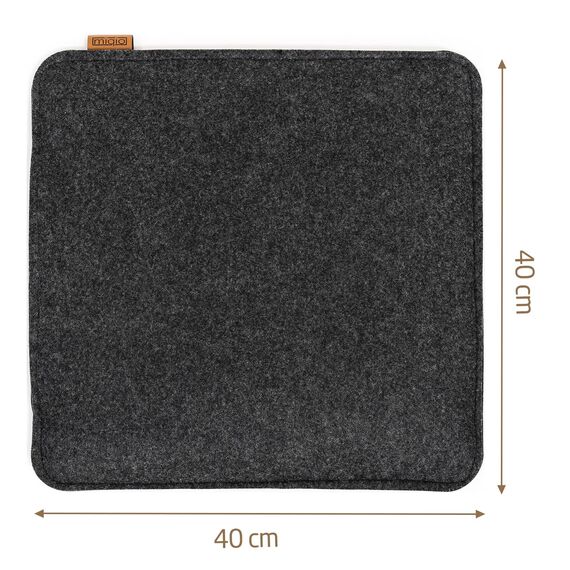 Miqio Design Sitzkissen Rechteckig aus Filz mit Antirutschnoppen | Nachhaltig aus recycelten PET Flaschen | 40x40 cm | 2er-Set | Waschbare Stuhlkissen rutschfest | Sitzauflage für Bank und Stuhl