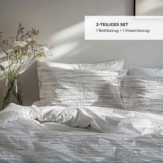 DILIOS Premium Bettwäsche 155x200 – 100% Baumwolle, ÖKO-TEX Zertifiziert, Renforcé, Atmungsaktiv & Antiallergisch, mit Reißverschluss, 2teilig – Bettbezug + Kissenbezug 80x80, Grau, Hellblau, Blau