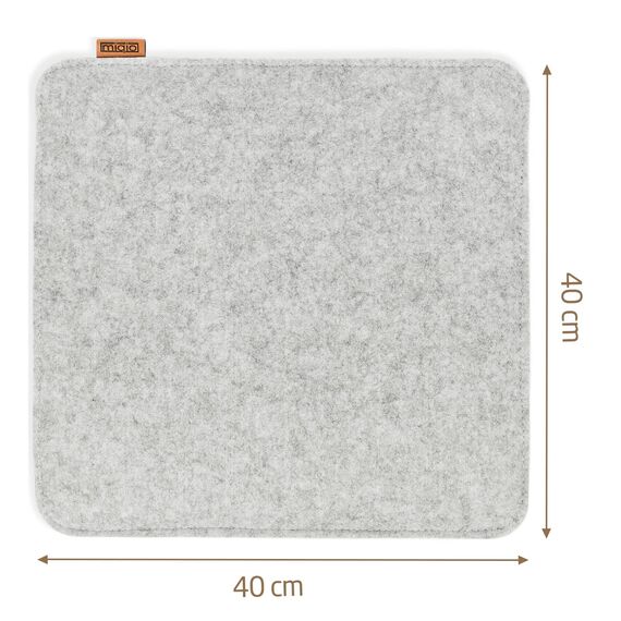 Miqio Design Sitzkissen Rechteckig aus Filz mit Antirutschnoppen | Nachhaltig aus recycelten PET Flaschen | 40x40 cm | 2er-Set | Waschbare Stuhlkissen rutschfest | Sitzauflage für Bank und Stuhl