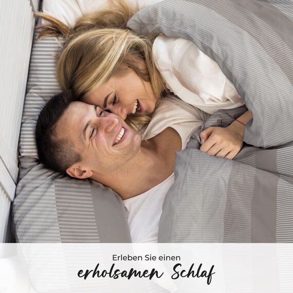 DILIOS Premium Bettwäsche 135x200 – 100% Baumwolle, ÖKO-TEX Zertifiziert, Renforcé, Atmungsaktiv & Antiallergisch, mit Reißverschluss, 2teilig – Bettbezug + Kissenbezug 80x80, Beige, Braun, Dunkelgrau