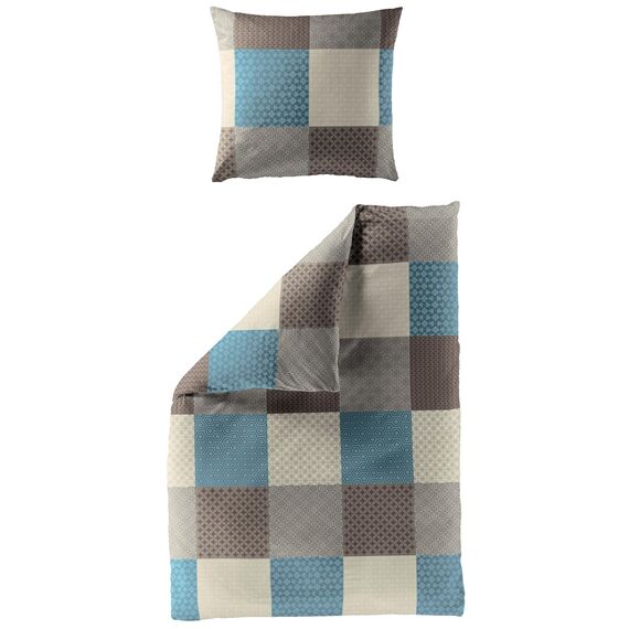 Bierbaum Bettwäsche 6277, Fein-Biber, 100% Baumwolle, Designed in Germany, mokka 04, 135x200 + 80x80 cm