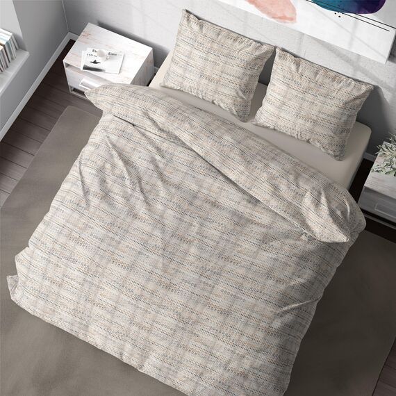 DILIOS Premium Bettwäsche 135x200 – 100% Baumwolle, ÖKO-TEX Zertifiziert, Renforcé, Atmungsaktiv & Antiallergisch, mit Reißverschluss, 2teilig – Bettbezug + Kissenbezug 80x80, Beige