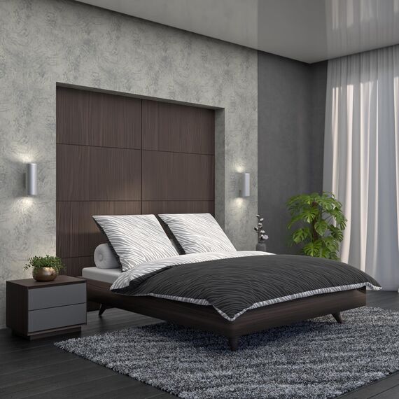 LARAWELL Bettwäsche 135x200 Baumwolle ganzjahres Bettwäsche-Sets anthrazit grau geometrisch Premium