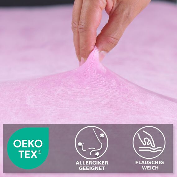 MALIKA Winter Plüsch Bettwäsche Nicky-Teddy Cashmere Coral Fleece 135x200 155x220 200, Größe:155 x 220 cm, Designe:ROSA