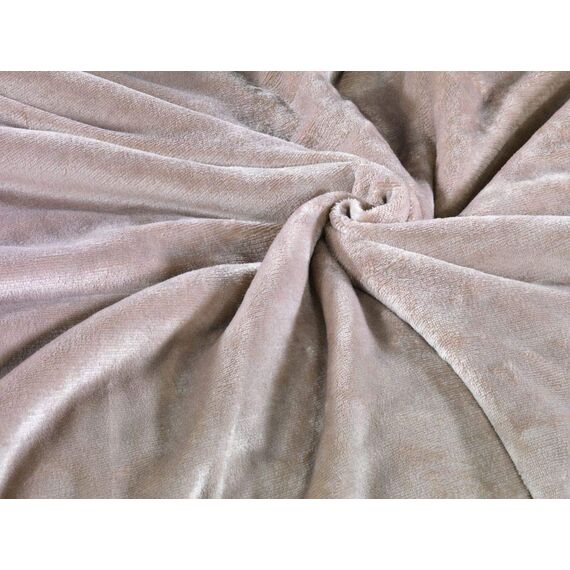 Kuscheli Winter Wende Plüsch Bettwäsche 135x200 Nicky-Teddy Cashmere Touch Coral Fleece Bettdezug + Kissenbezug 80x80, Farbe:Taupe