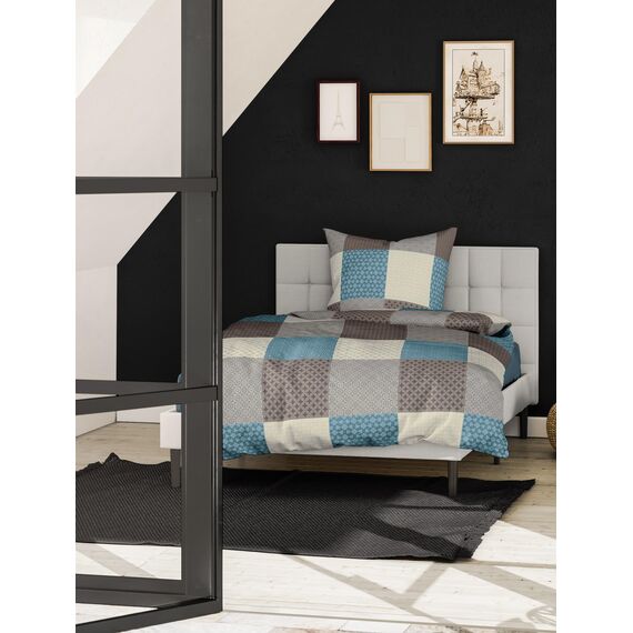 Bierbaum Bettwäsche 6277, Renforcé, 100% Baumwolle, designed in Germany, mokka 04, 135 x 200 + 80 x 80 cm