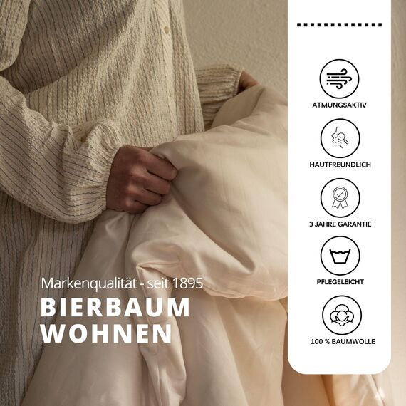 Bierbaum Bettwäsche 6277, Renforcé, 100% Baumwolle, designed in Germany, silber 15, 135 x 200 + 80 x 80 cm