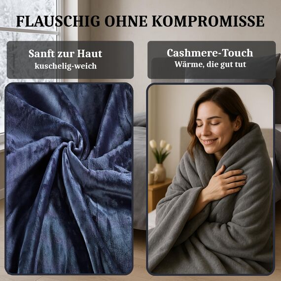 MALIKA Winter Plüsch Bettwäsche Nicky-Teddy Cashmere Coral Fleece 135x200 155x220 200, Größe:200 x 200 cm, Designe:ANTHRAZIT