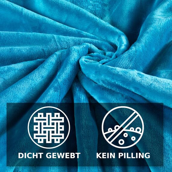 MALIKA Winter Plüsch Bettwäsche Nicky-Teddy Cashmere Coral Fleece 135x200 155x220 200, Größe:155 x 220 cm, Designe:Petrol