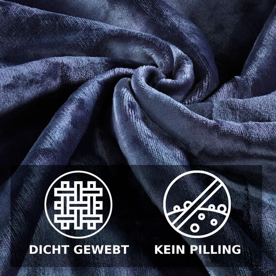 MALIKA Winter Plüsch Bettwäsche Nicky-Teddy Cashmere Coral Fleece 135x200 155x220 200, Größe:135 x 200 cm, Designe:ANTHRAZIT