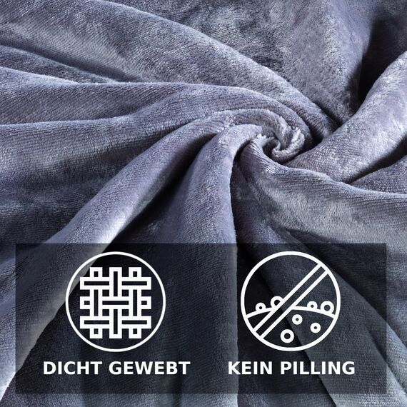 MALIKA Winter Plüsch Bettwäsche Nicky-Teddy Cashmere Coral Fleece 135x200 155x220 200, Größe:155 x 220 cm, Designe:GRAU