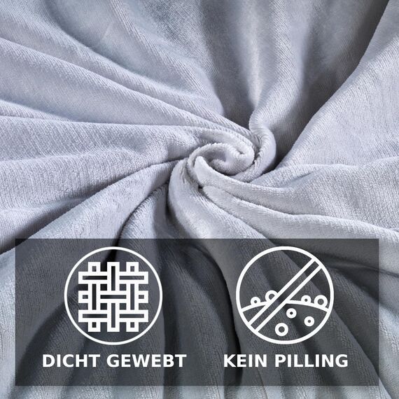 MALIKA Winter Plüsch Bettwäsche Nicky-Teddy Cashmere Coral Fleece 135x200 155x220 200, Größe:155 x 220 cm, Designe:Silber