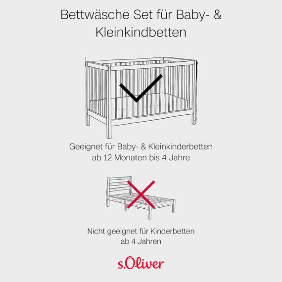 s.Oliver Kinderbettwäsche 100x135 cm Bär - 100% Baumwolle - Renforcé, praktischer Reißverschluss & maschinenwaschbar, Bettwäsche für Kinder 2tlg. bunt