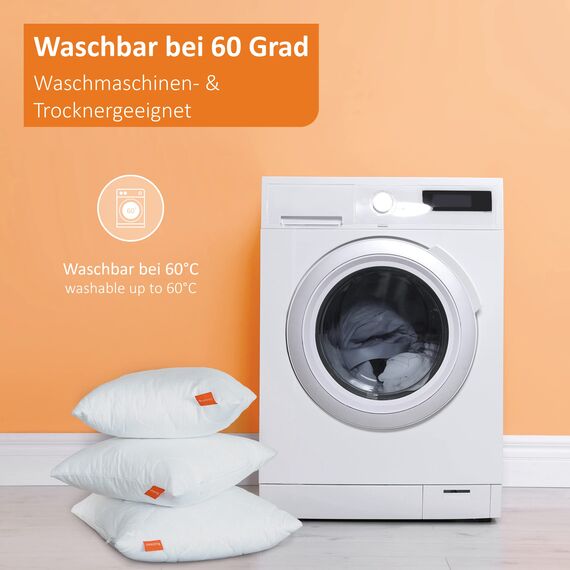 sleepling 2er Set Kissen 45x45 cm, Sofakissen, Kissenfüllung, Zierkissen für Allergiker, Deko Kissen Füllung 45 x 45, Ökotex, waschbar bis 60 Grad, Made in EU, Komfort 300