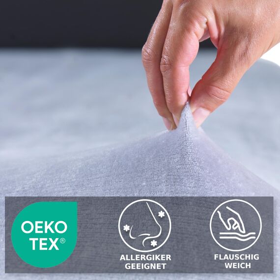 MALIKA Winter Plüsch Bettwäsche Nicky-Teddy Cashmere Coral Fleece 135x200 155x220 200, Größe:135 x 200 cm, Designe:Silber