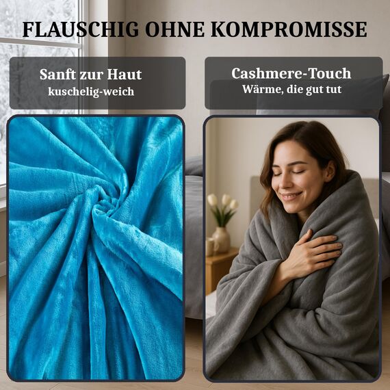 MALIKA Winter Plüsch Bettwäsche Nicky-Teddy Cashmere Coral Fleece 135x200 155x220 200, Größe:200 x 200 cm, Designe:Petrol