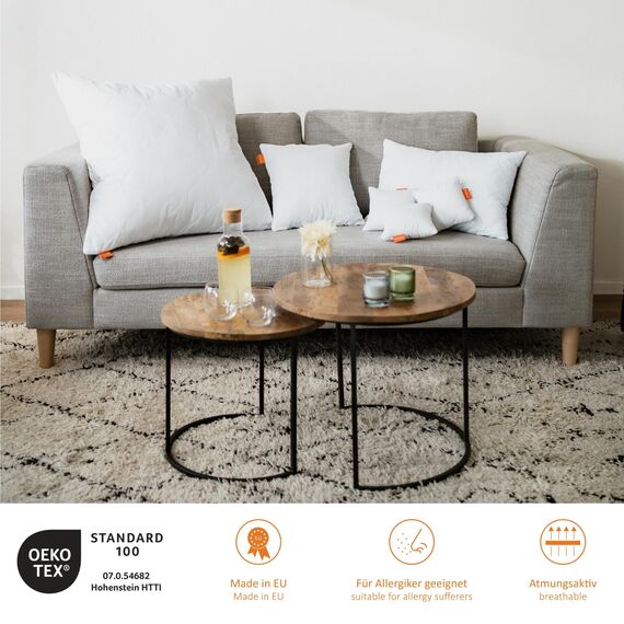 sleepling 2er Set Kissen 40x60 cm, Sofakissen, Kissenfüllung, Zierkissen für Allergiker, Deko Kissen Füllung 40 x 60, Ökotex, waschbar bis 60 Grad, Made in EU, Komfort 300