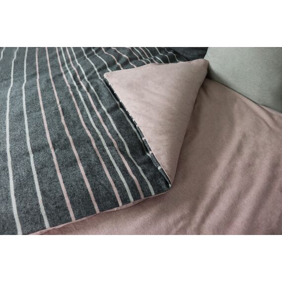 jilda-tex Biber Bettwäsche Made IN Germany Melange 135x200 cm + 80x80 cm 100% Baumwolle Feinbiberbettwäsche Edel-Flanell Verschiedene Größen/Farben (Colored Stripes - Anthrazit, 200 x 200 cm)