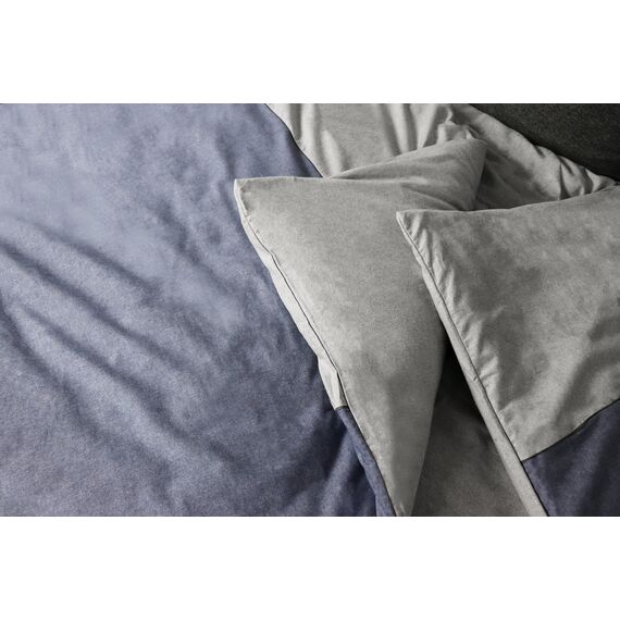 jilda-tex Biber Bettwäsche Made IN Germany Melange 135x200 cm + 80x80 cm 100% Baumwolle Feinbiberbettwäsche Edel-Flanell Verschiedene Größen/Farben (Jeansblau/Streifen Hellgrau, 135 x 200 cm)