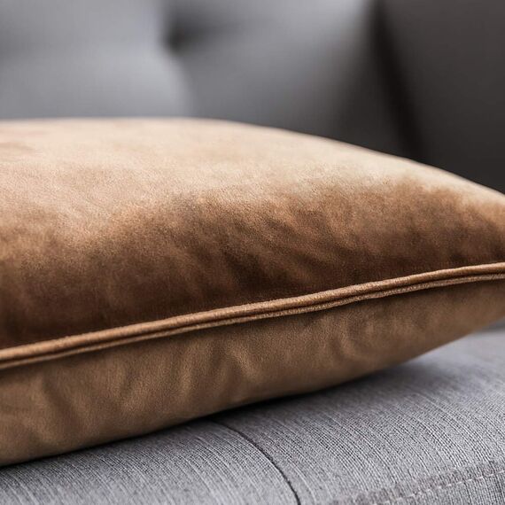 MIULEE 2er Set Samt Kissenbezug Flansch Kissenhülle Dekorative Sofakissen Dekokissen Umwickelte Kante Kissenbezüge Zierkissenbezug für Sofa Wohnzimmer Schlafzimmer 60x60 cm Schokoladenbraun