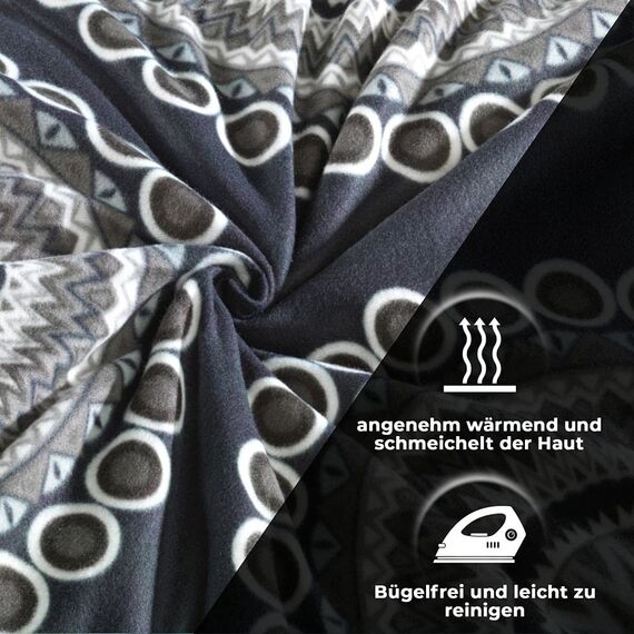 DreamHome Warme Winter Mikrofaser Termo Fleece Bettwäsche 135x200 155x220 200x200 für die Kaltejahreszeit Modern, Größe:200 x 200 cm, Design - Motiv:Design 3