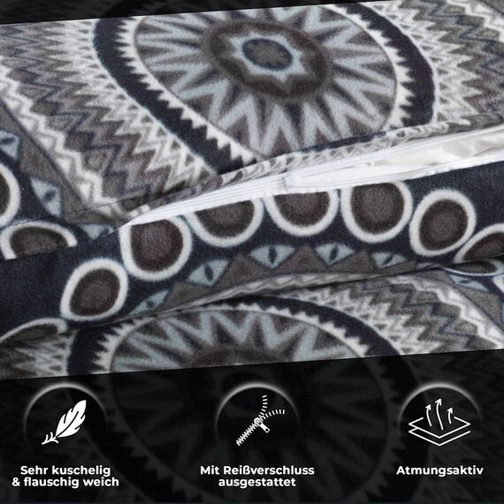 DreamHome Warme Winter Mikrofaser Termo Fleece Bettwäsche 135x200 155x220 200x200 für die Kaltejahreszeit Modern, Größe:200 x 200 cm, Design - Motiv:Design 3