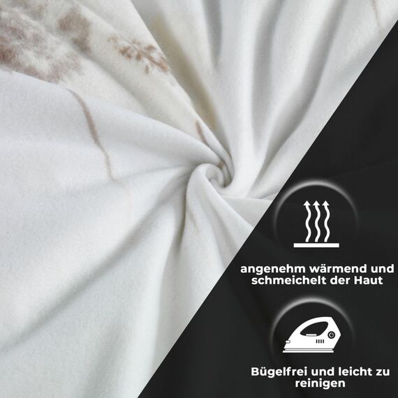 DreamHome Warme Winter Mikrofaser Termo Fleece Bettwäsche 135x200 155x220 200x200 für die Kaltejahreszeit Modern, Größe:200 x 200 cm, Design - Motiv:Design 4