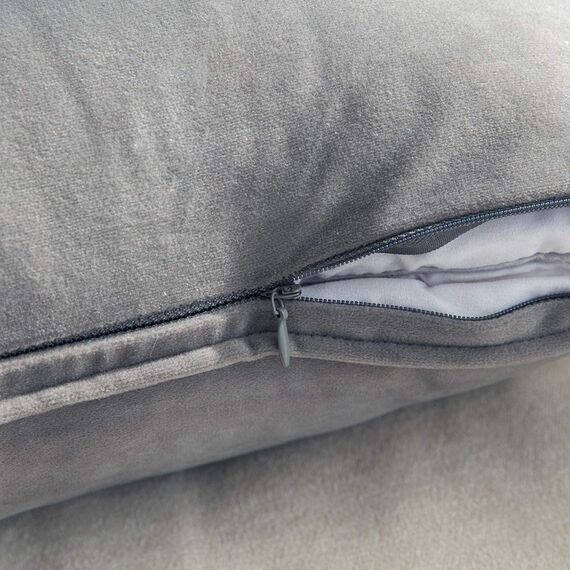 MIULEE 2er Set Samt Kissenbezug Flansch Kissenhülle Dekorative Sofakissen Dekokissen Umwickelte Kante Kissenbezüge Zierkissenbezug für Sofa Wohnzimmer Schlafzimmer 50x50 cm Dunkelgrau