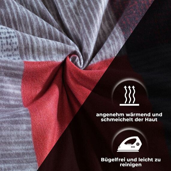 DreamHome Warme Winter Mikrofaser Termo Fleece Bettwäsche 135x200 155x220 200x200 für die Kaltejahreszeit Modern, Größe:135 x 200 cm, Design - Motiv:Design 2