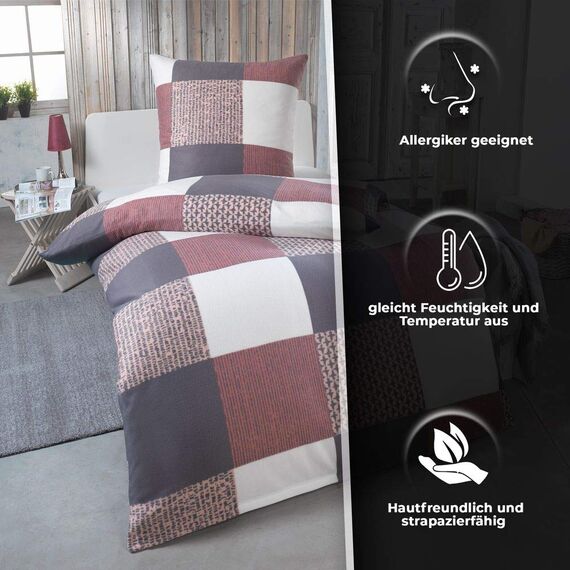 DreamHome Warme Winter Mikrofaser Termo Fleece Bettwäsche 135x200 155x220 200x200 für die Kaltejahreszeit Modern, Größe:200 x 200 cm, Design - Motiv:Design 6