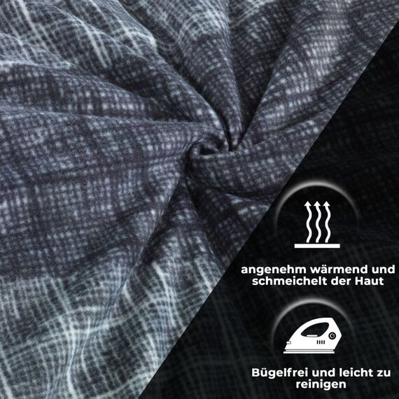 DreamHome Warme Winter Mikrofaser Termo Fleece Bettwäsche 135x200 155x220 200x200 für die Kaltejahreszeit Modern, Größe:200 x 200 cm, Design - Motiv:Design 1
