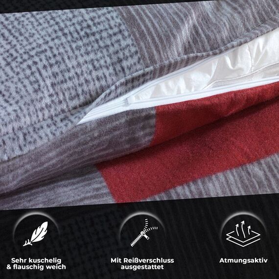 DreamHome Warme Winter Mikrofaser Termo Fleece Bettwäsche 135x200 155x220 200x200 für die Kaltejahreszeit Modern, Größe:135 x 200 cm, Design - Motiv:Design 2