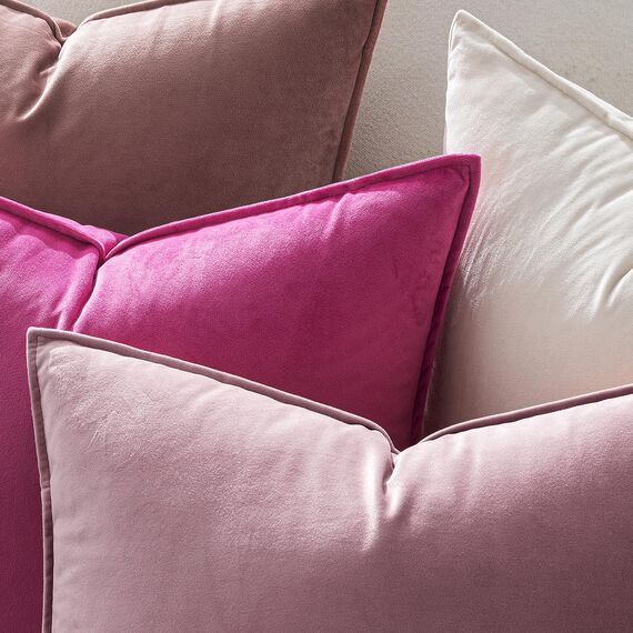 MIULEE 2er Set Samt Kissenbezug Flansch Kissenhülle Dekorative Sofakissen Dekokissen Umwickelte Kante Kissenbezüge Zierkissenbezug für Sofa Wohnzimmer Schlafzimmer 50x50 cm Rose Rot