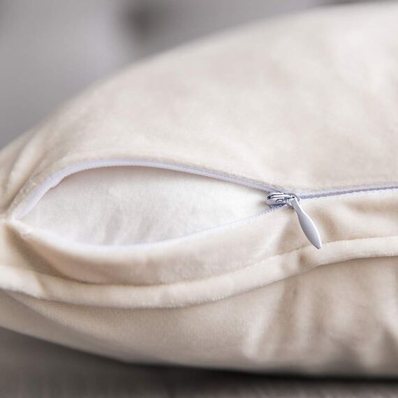 MIULEE 2er Set Samt Kissenbezug Flansch Kissenhülle Dekorative Sofakissen Dekokissen Umwickelte Kante Kissenbezüge Zierkissenbezug für Sofa Wohnzimmer Schlafzimmer 45x45 cm Creme weiß