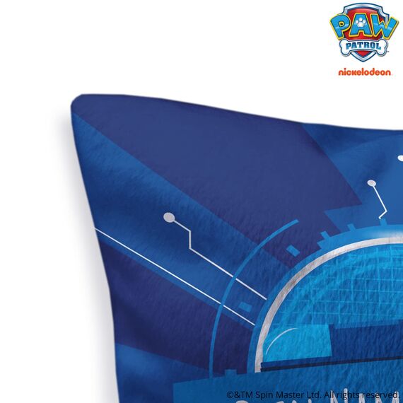 PICANOVA – PAW Patrol Chase Kissen mit Name 30x30cm – mit Füllung – Text individuell Bedruckt – Zierkissen Dekokissen – Schlaf- und Wohnzimmertauglich