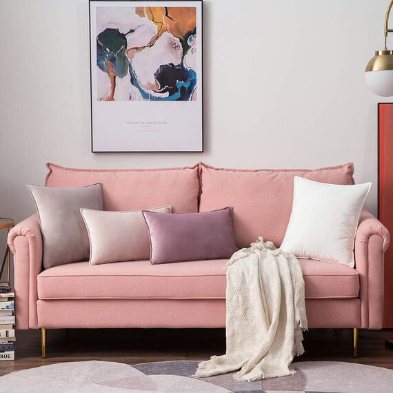 MIULEE 2er Set Samt Kissenbezug Flansch Kissenhülle Dekorative Sofakissen Dekokissen Umwickelte Kante Kissenbezüge Zierkissenbezug für Sofa Wohnzimmer Schlafzimmer 45x45 cm Heart Wood