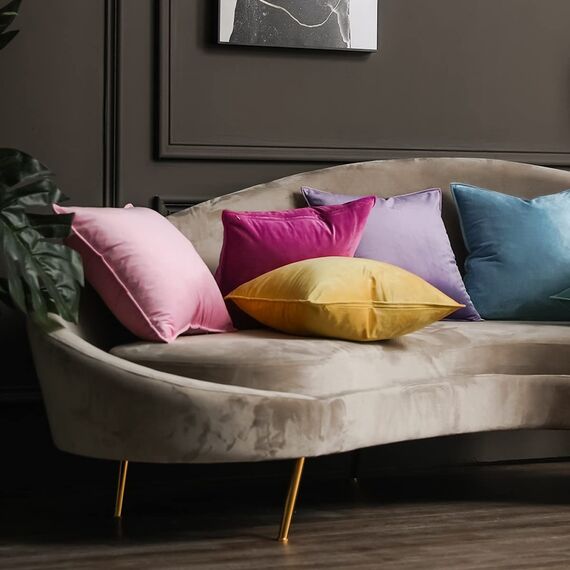 MIULEE 2er Set Samt Kissenbezug Flansch Kissenhülle Dekorative Sofakissen Dekokissen Umwickelte Kante Kissenbezüge Zierkissenbezug für Sofa Wohnzimmer Schlafzimmer 40x40 cm Dunkelgrün