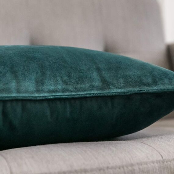 MIULEE 2er Set Samt Kissenbezug Weihnachten Flansch Kissenhülle Dekorative Sofakissen Dekokissen Umwickelte Kante Kissenbezüge Zierkissenbezug für Sofa Wohnzimmer Schlafzimmer 45x45 cm Malachitgrün