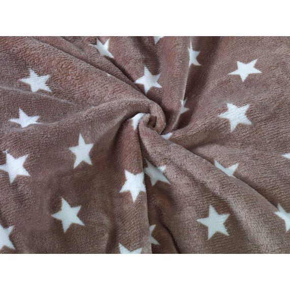 MALIKA Warme Winter Plüsch Sterne Wende-Bettwäsche Nicky-Teddy 'Cashmere Touch' Coral Fleece viele Farben & Größen, Farbe:Taupe, Größe:135 x 200 cm