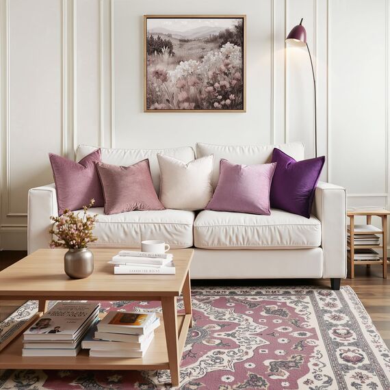 MIULEE 2er Set Samt Kissenbezug Flansch Kissenhülle Dekorative Sofakissen Dekokissen Umwickelte Kante Kissenbezüge Zierkissenbezug für Sofa Wohnzimmer Schlafzimmer 50x50 cm Marmelade